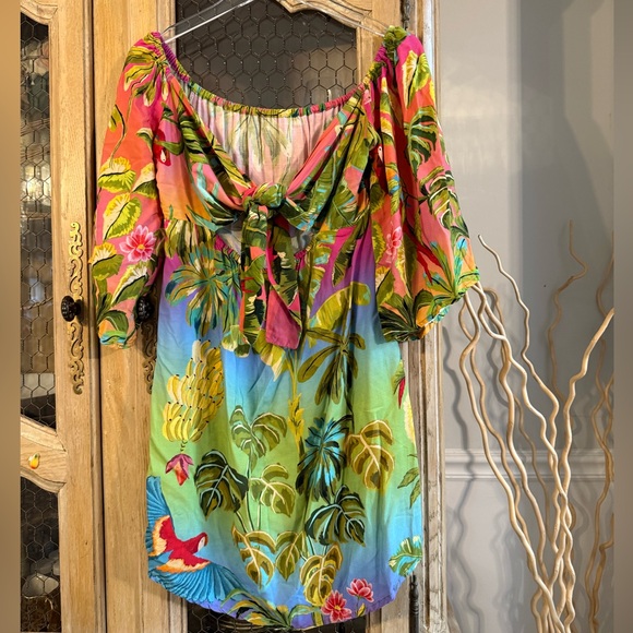 FARM Rio Tropical Print Tie-Front Dress - Picture 2 of 5